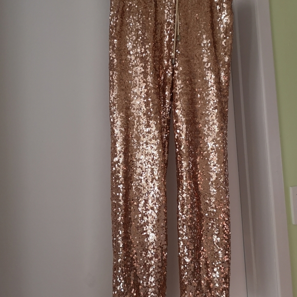Women's Shimmer Rose Gold Pants in XS - Picture 2 of 3